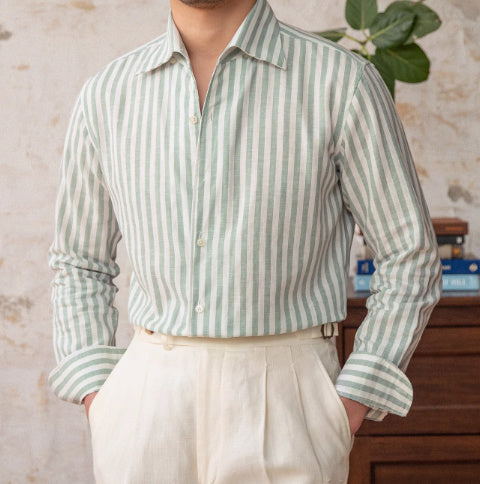 Linen Collar Slim Fit Business Casual Shirt