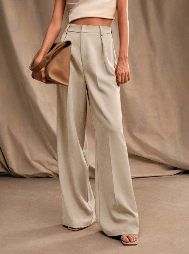 Suit Pants Loose High Waist Wide Leg Trousers
