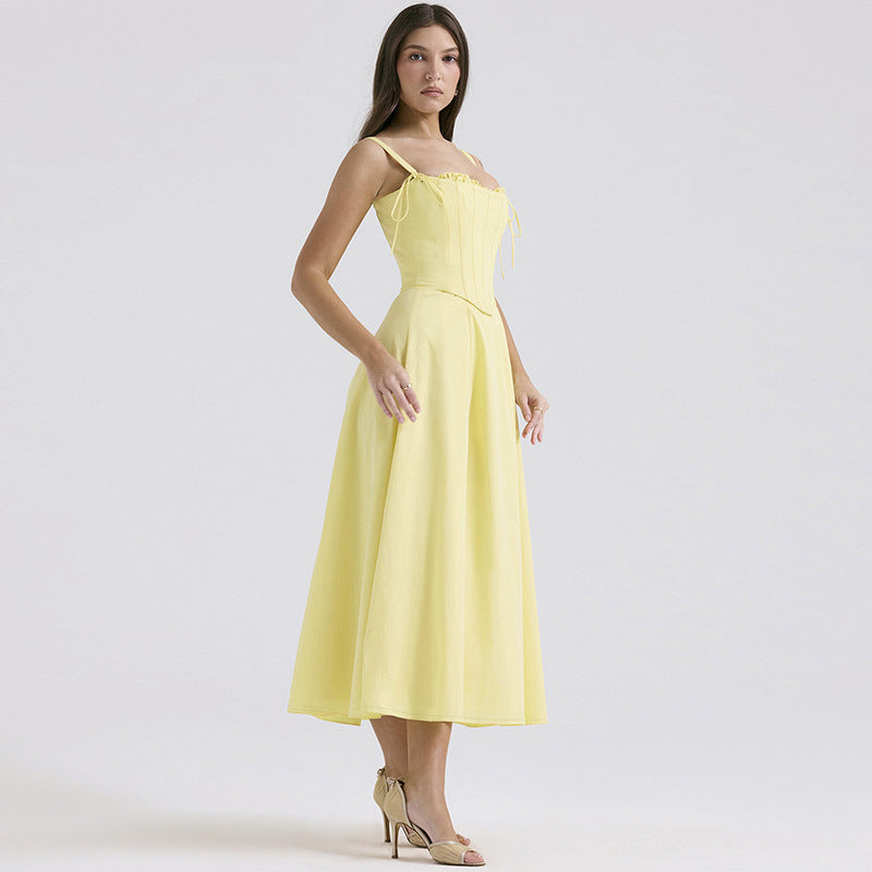 Temperament Split Sling Dress Women