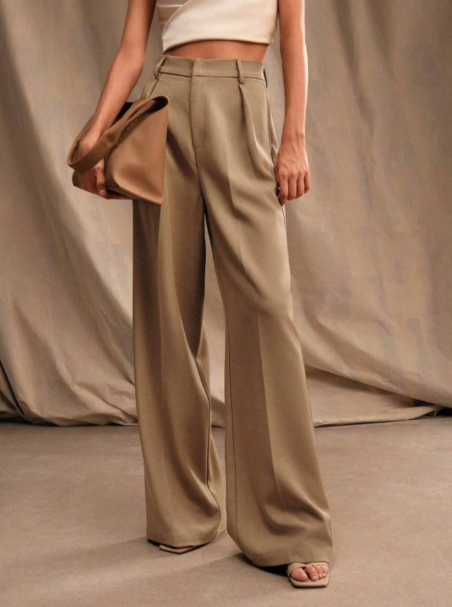 Suit Pants Loose High Waist Wide Leg Trousers