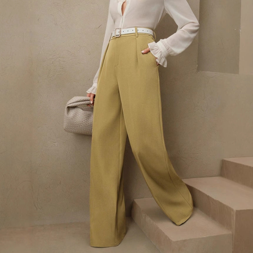 Suit Pants Loose High Waist Wide Leg Trousers