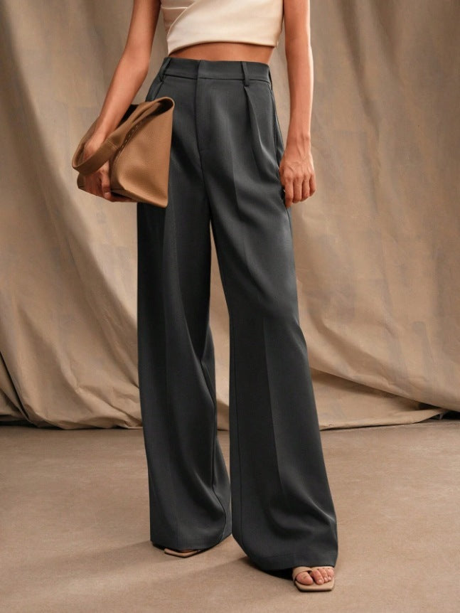 Suit Pants Loose High Waist Wide Leg Trousers