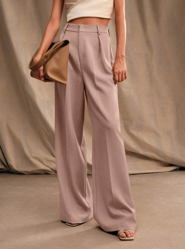 Suit Pants Loose High Waist Wide Leg Trousers