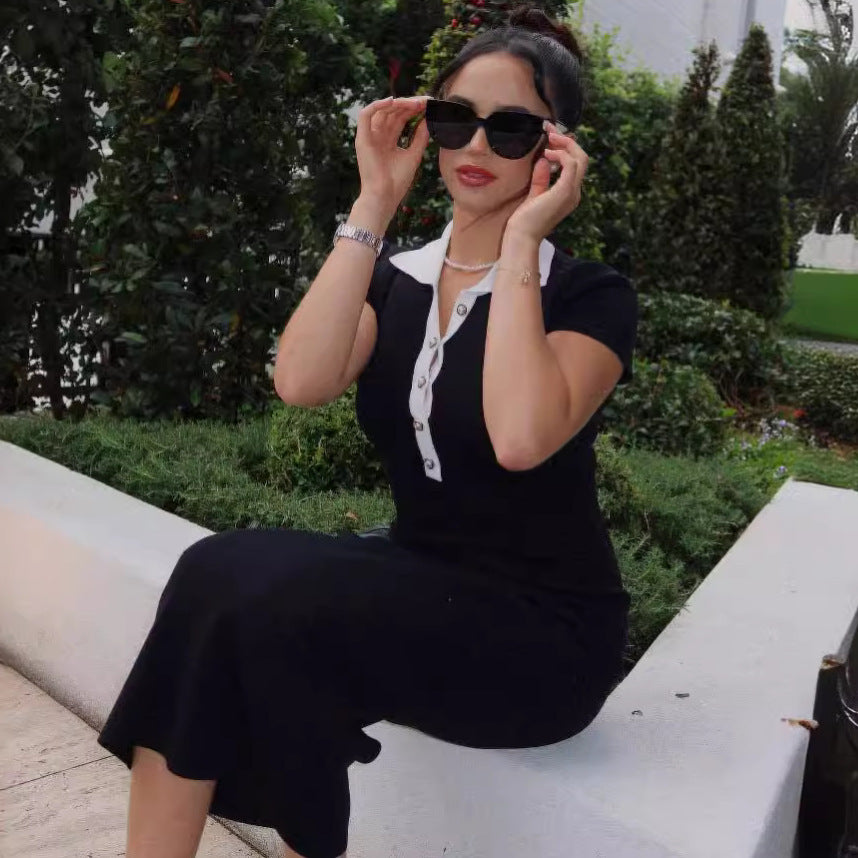 Single-breasted Knitted Dress