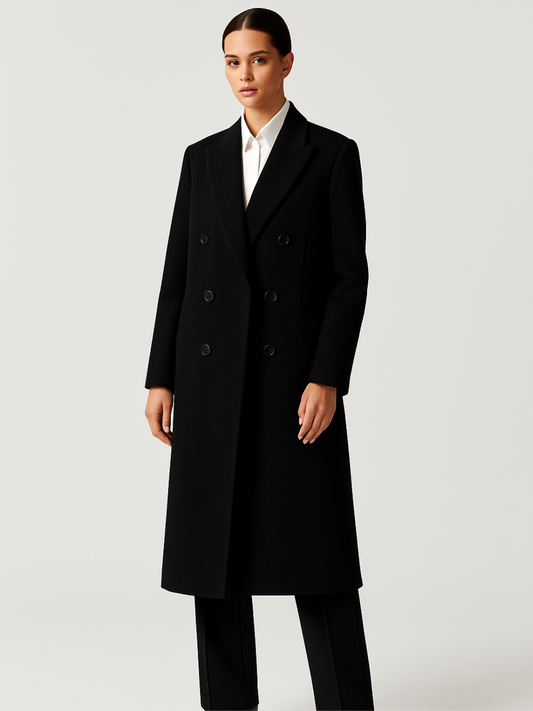 Midnight Elegance Wool Overcoat