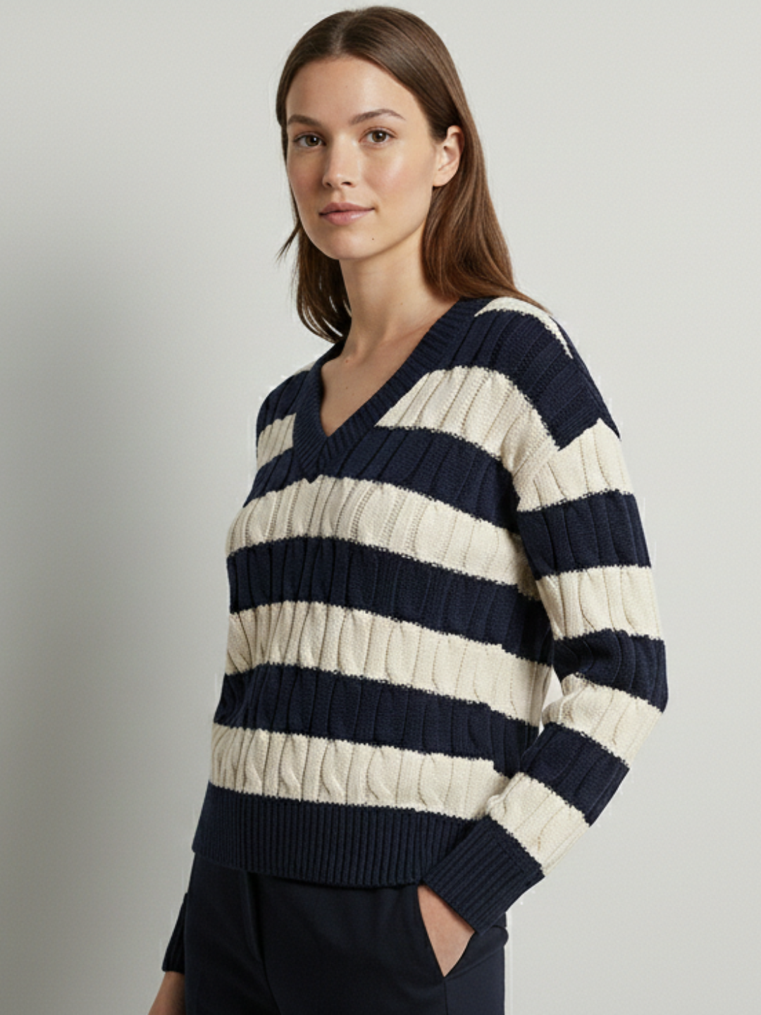 Marina Blue Striped Knit