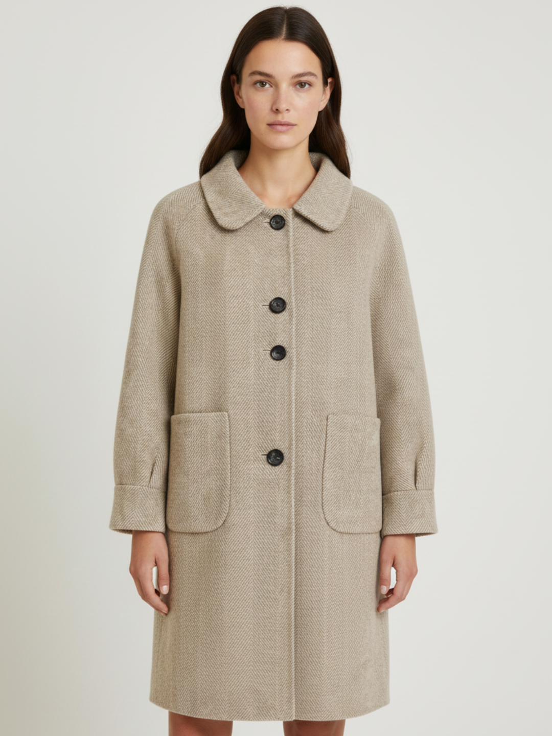 Column Herringbone Coat
