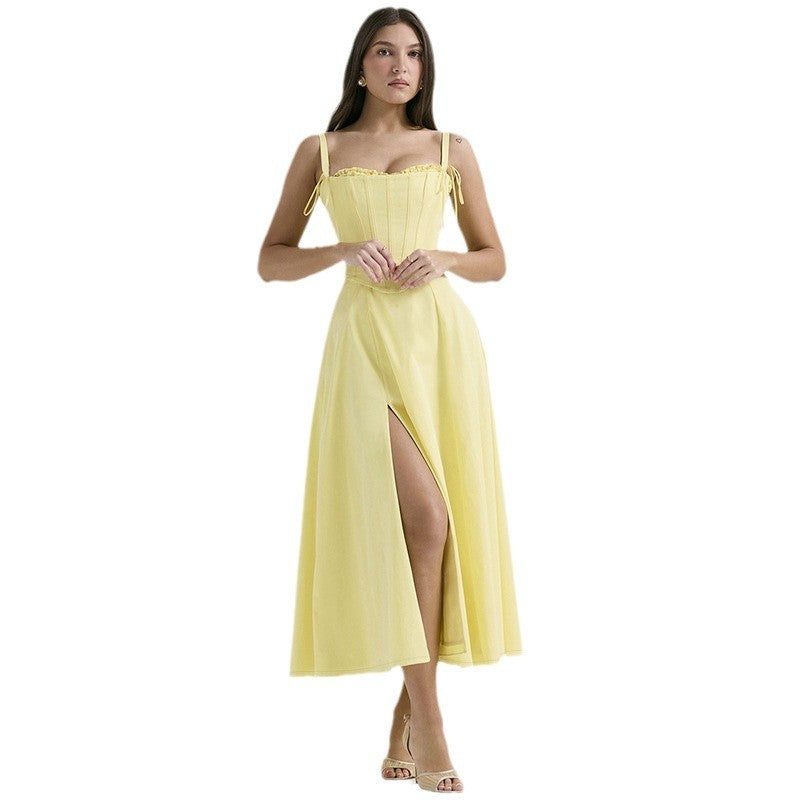 Temperament Split Sling Dress Women