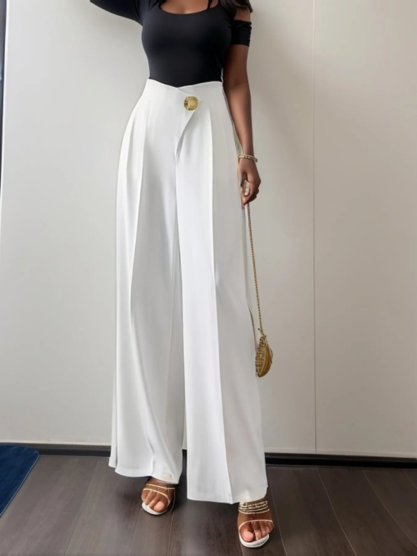High Waist Drooping Wide Leg Pants
