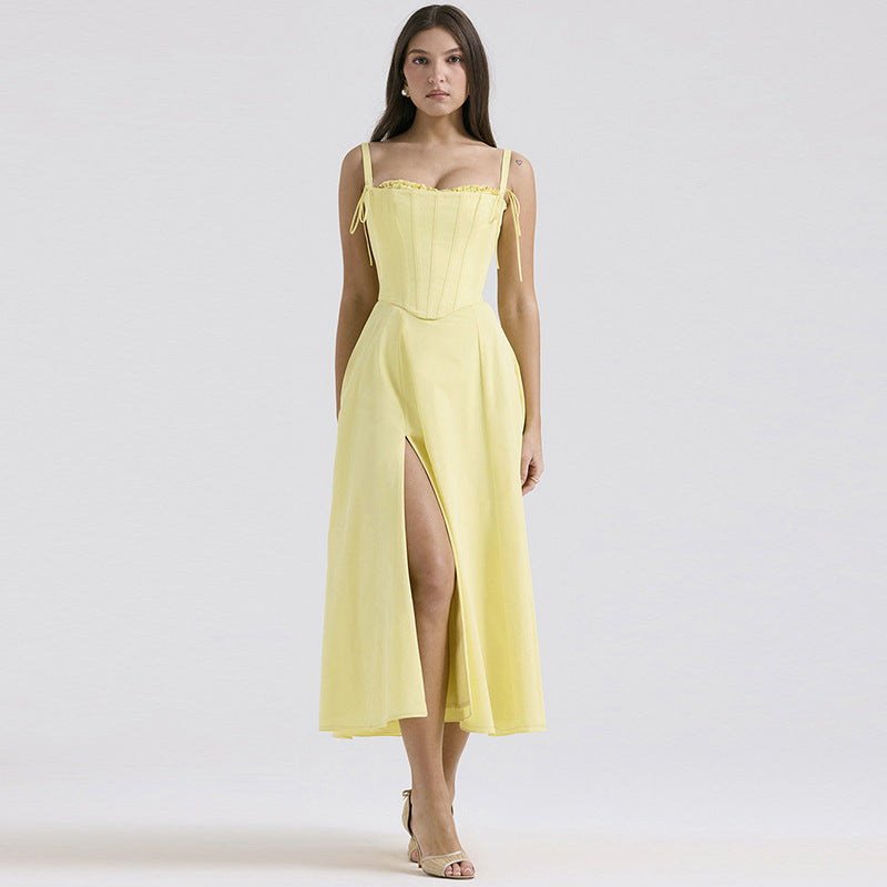 Temperament Split Sling Dress Women