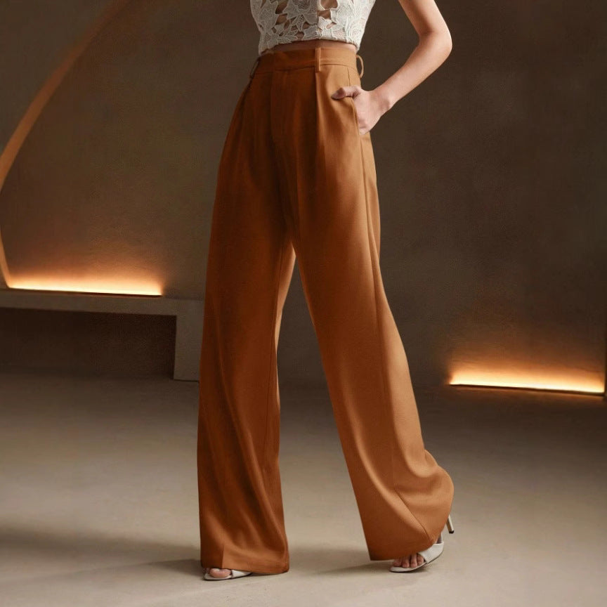 Suit Pants Loose High Waist Wide Leg Trousers
