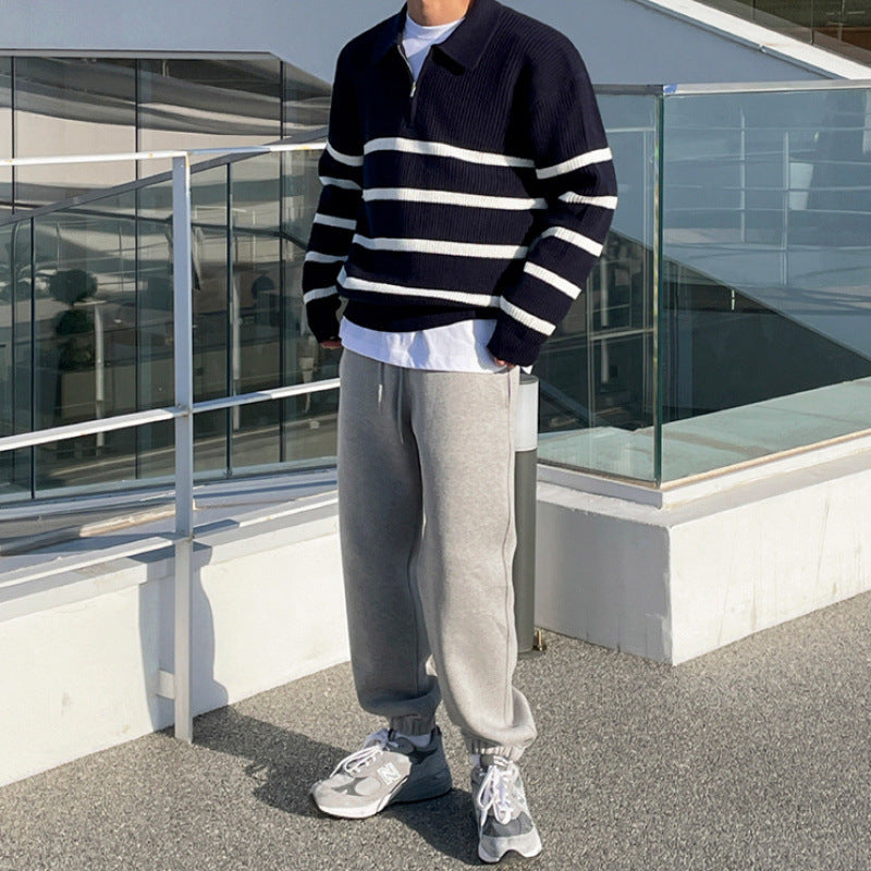 Half Zipper Knitwear Polo Collar Sweater