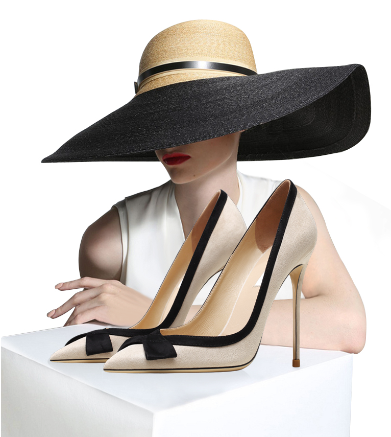 Leather Apricot Suede High Heels