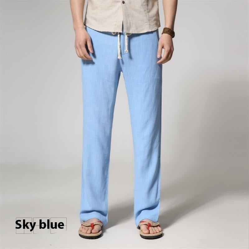 Loose Straight Cotton And Linen Casual Pants