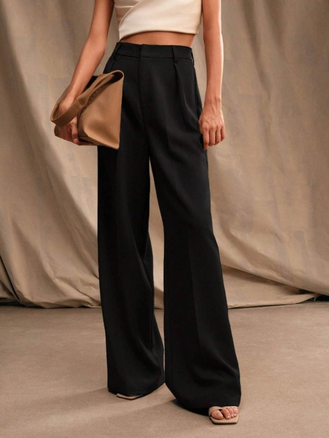 Suit Pants Loose High Waist Wide Leg Trousers