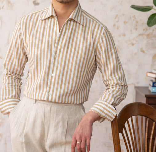 Linen Collar Slim Fit Business Casual  Shirt