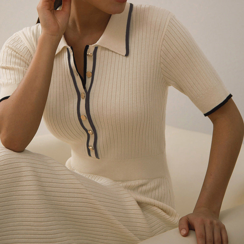 Knit Short Sleeve Midi Dress