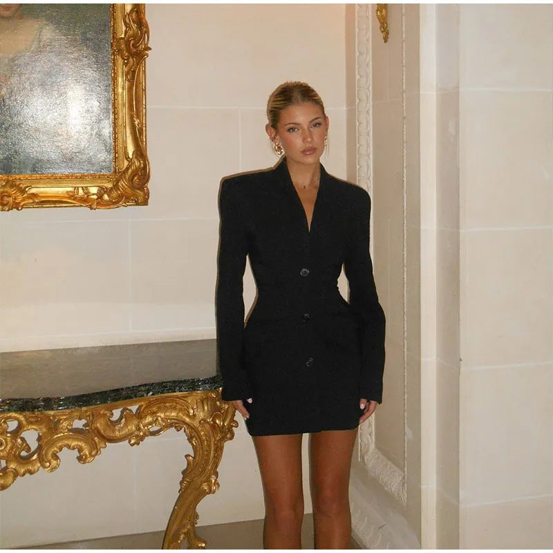 High Waist V-neck Dress