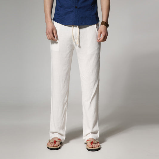 Loose Straight Cotton And Linen Casual Pants
