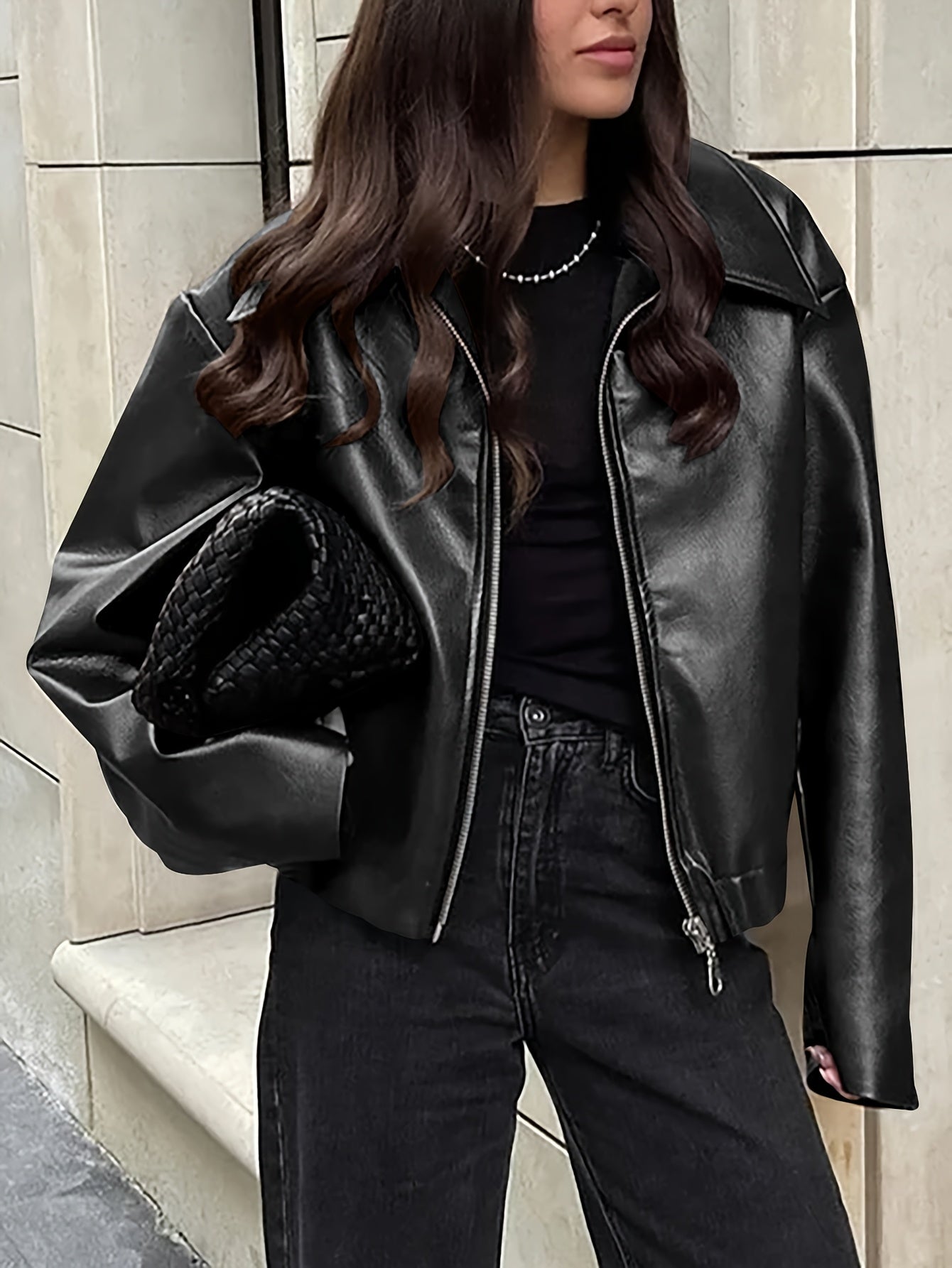 Matte Leather Jacket Coat