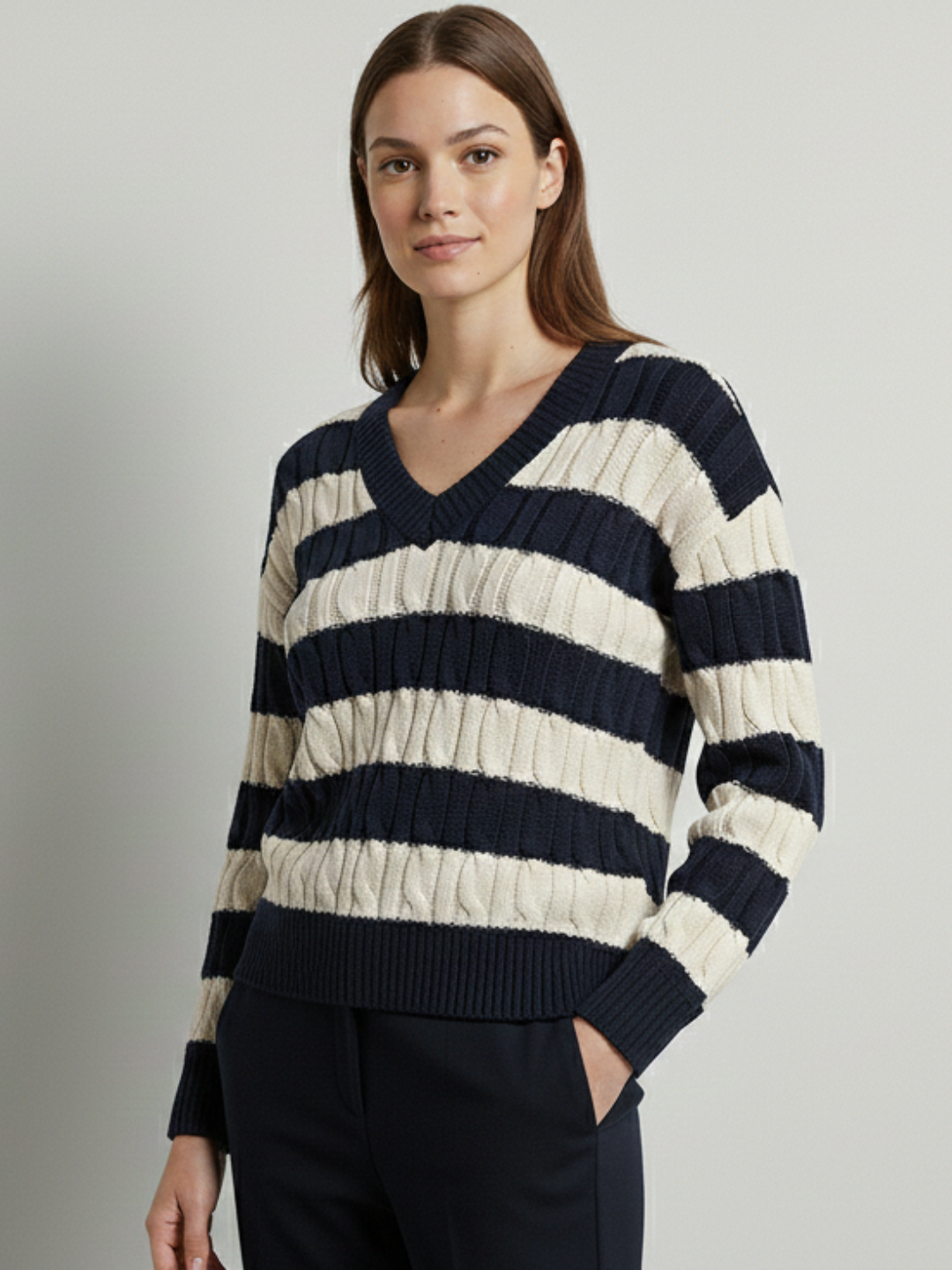 Marina Blue Striped Knit