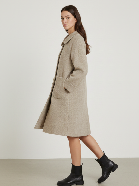 Column Herringbone Coat