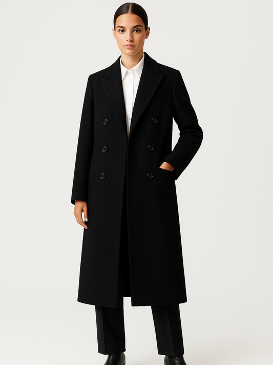Midnight Elegance Wool Overcoat