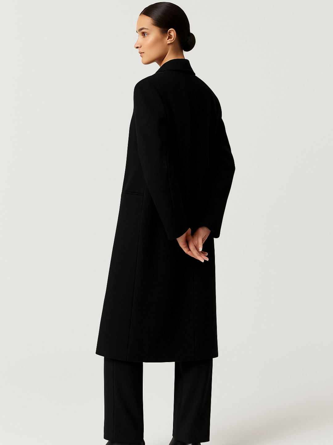 Midnight Elegance Wool Overcoat
