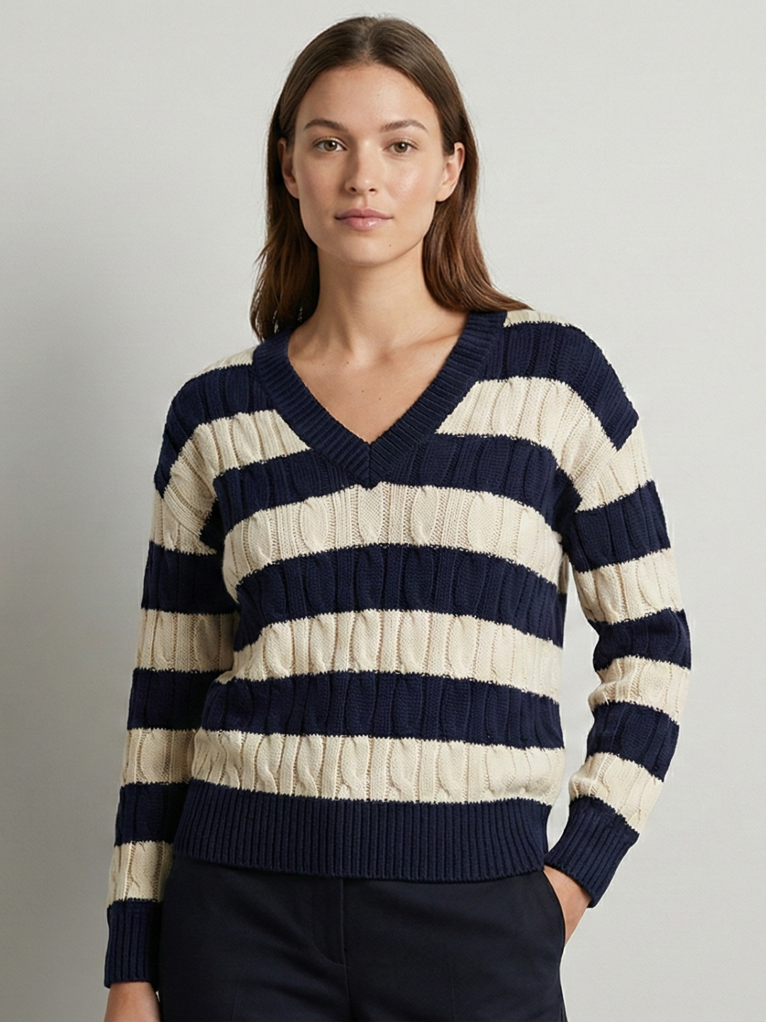 Marina Blue Striped Knit