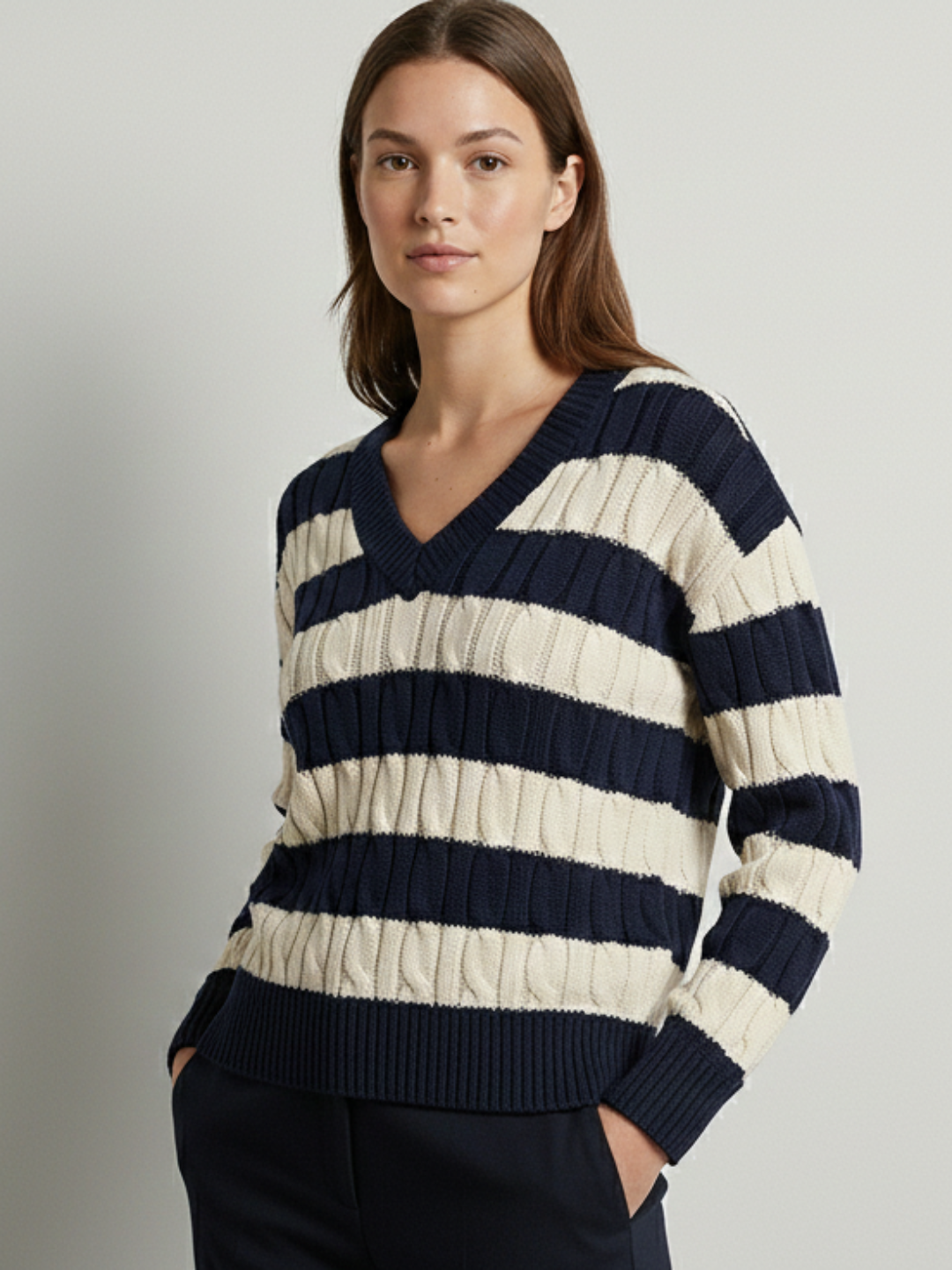 Marina Blue Striped Knit