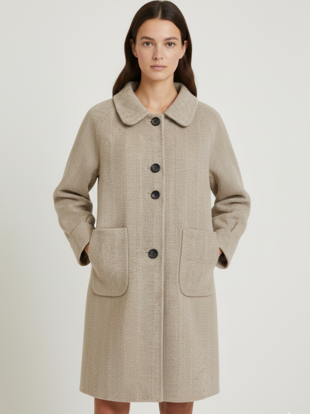 Column Herringbone Coat
