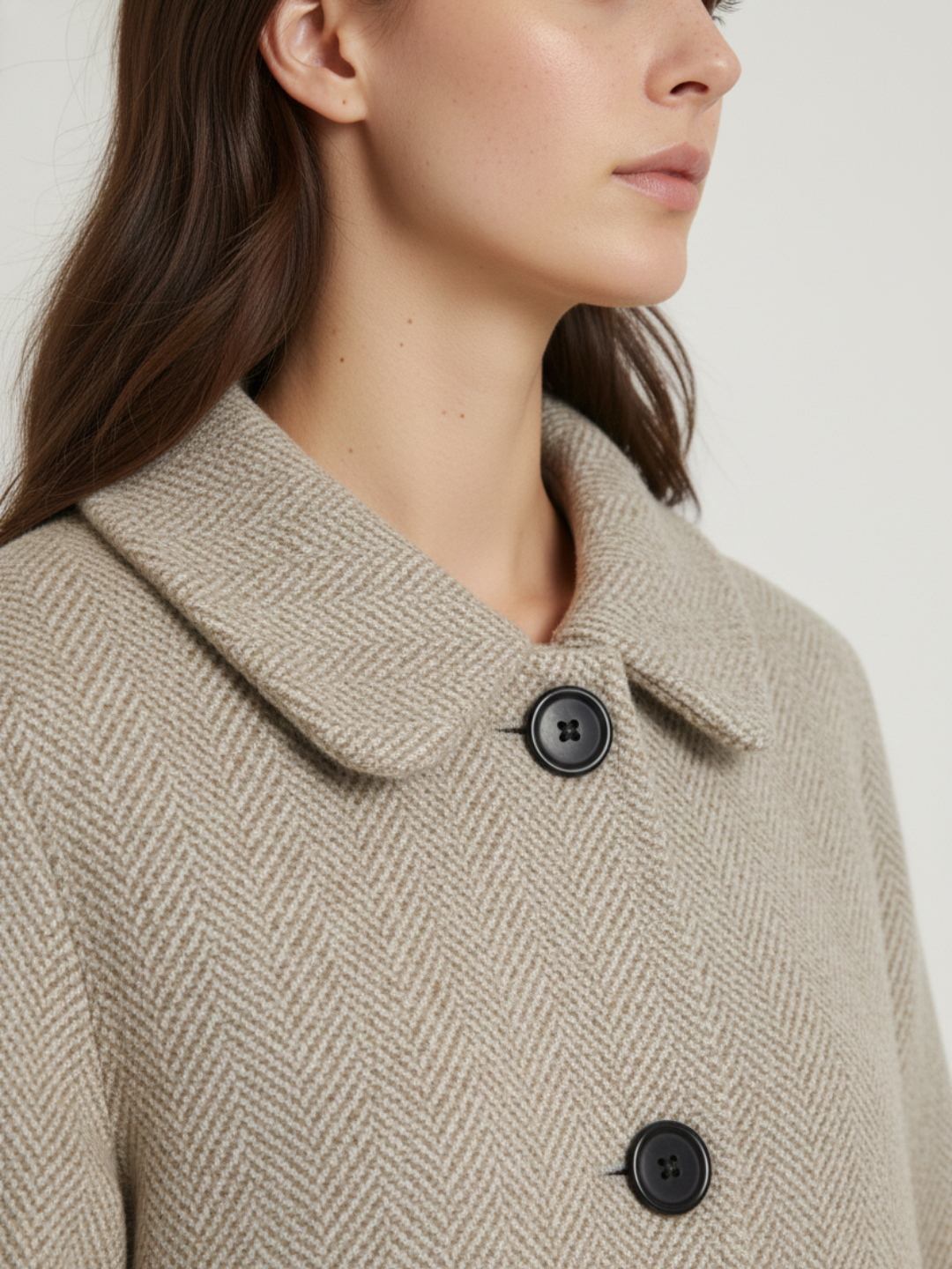 Column Herringbone Coat