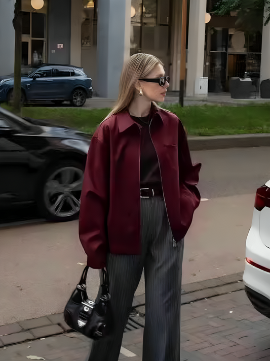 Zipper Pocket Long Sleeve Coat