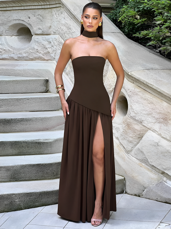 Split Backless Elegant Streamer Dress