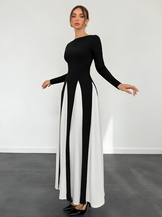 Stitching Long Sleeve Dress