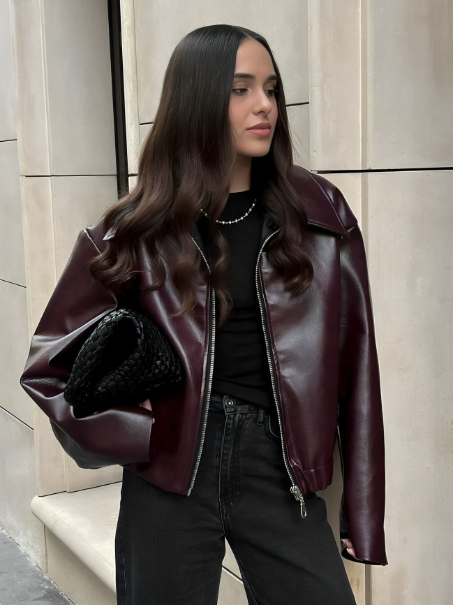 Matte Leather Jacket Coat
