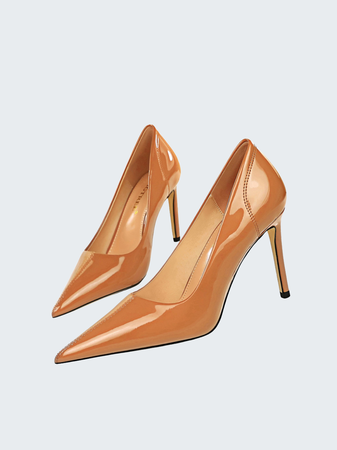 Glossy Pointed-Toe Heels