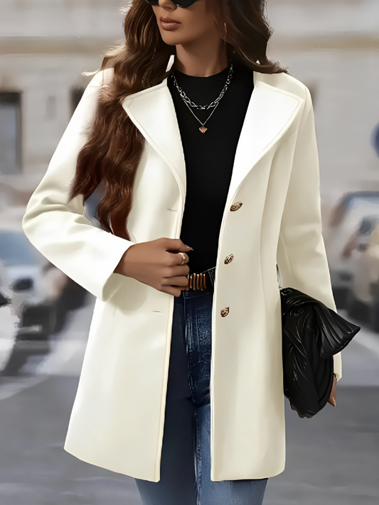 Single-Breasted Longline Blazer Coat