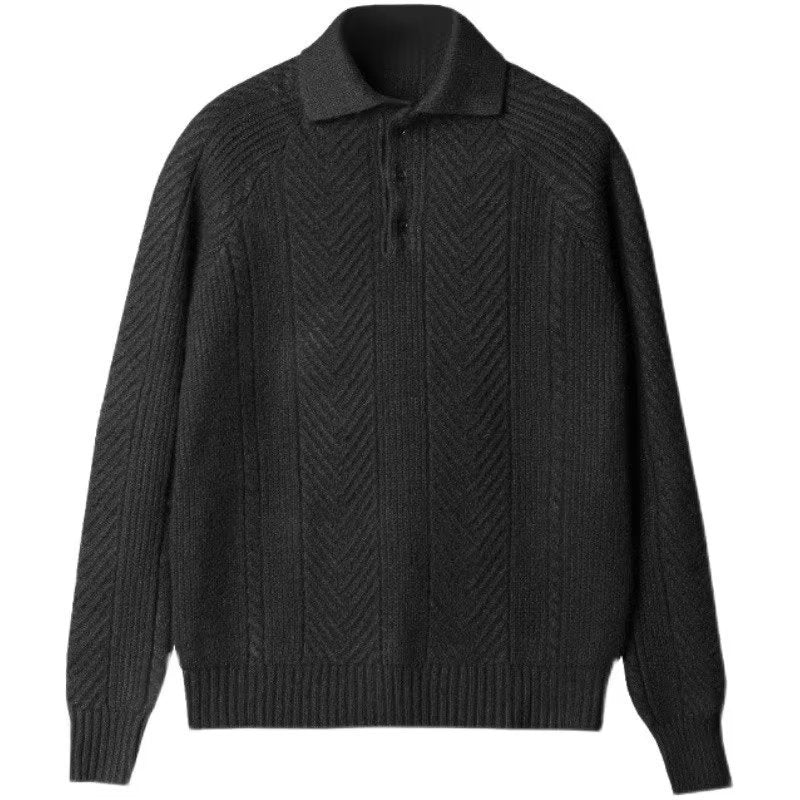 Lapel Knitted Sweater Cashmera