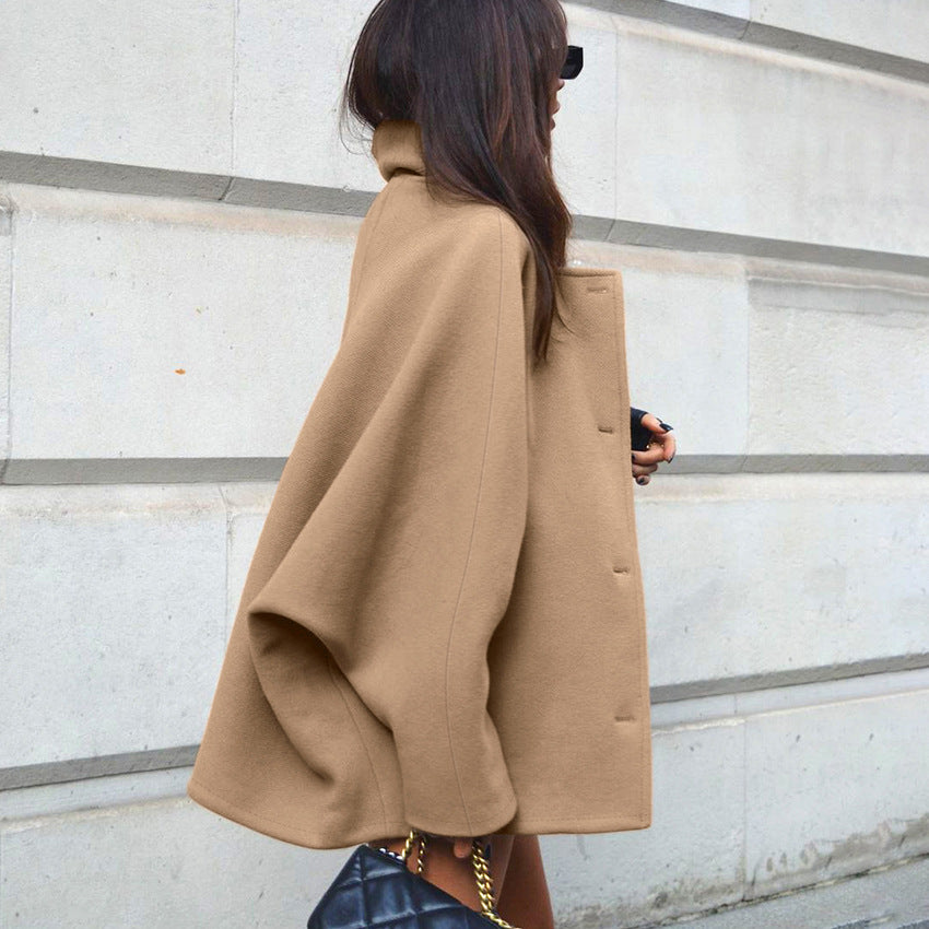Lapel Batwing Sleeve Coat