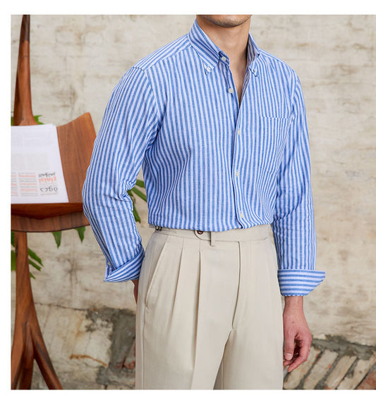 Bourgeoisie Striped Linen Long Sleeved Shirt