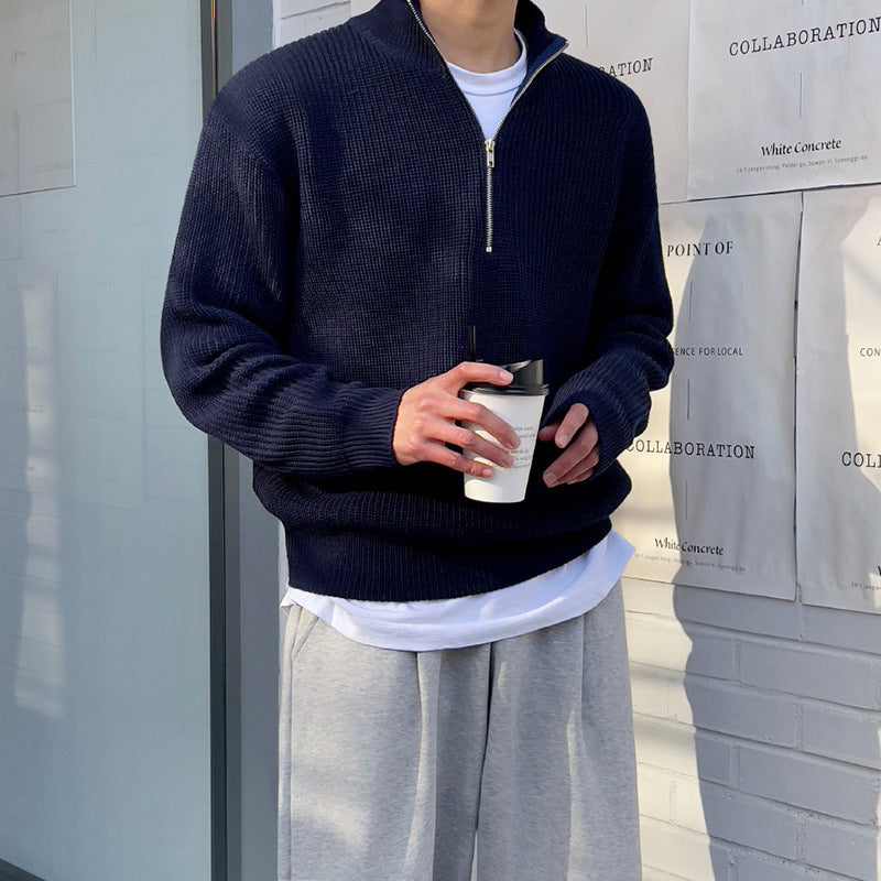 Half Turtleneck Zipper Sweater