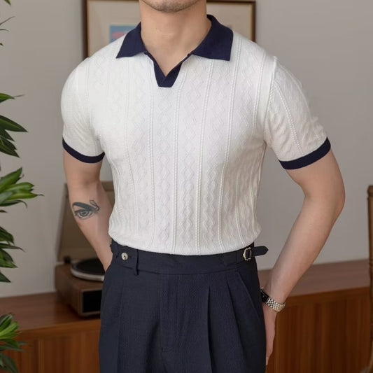 Italian Color Matching Men's Polo Shirt