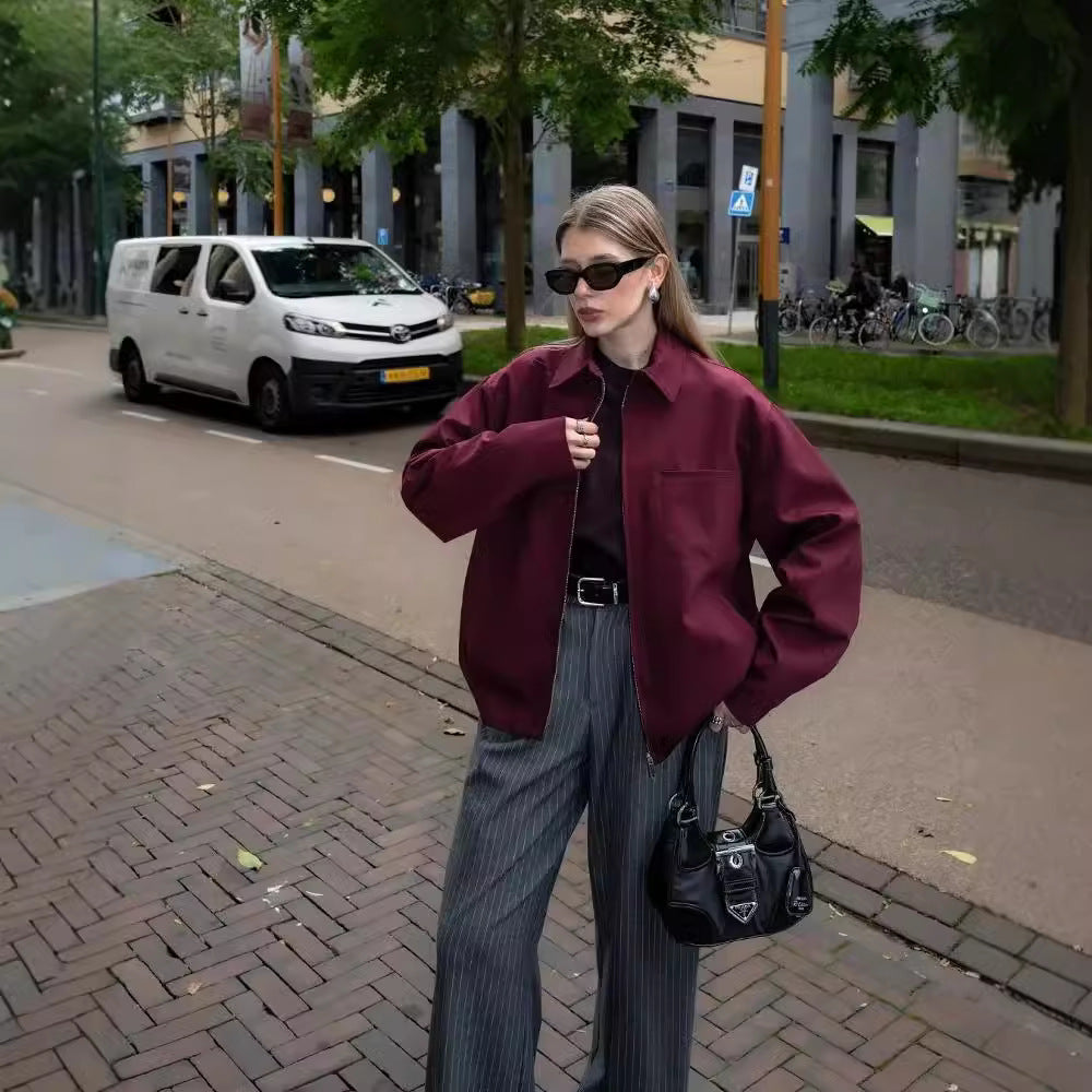 Zipper Pocket Long Sleeve Coat