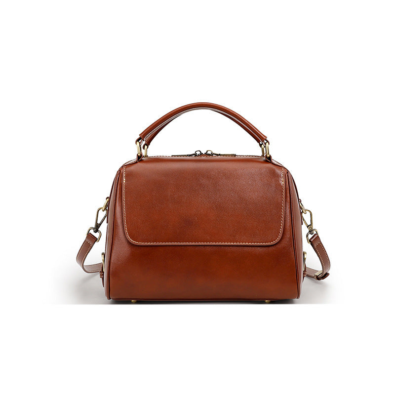 Leather Top-Handle Shoulder Bag