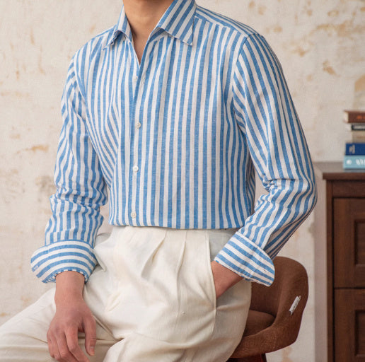 Linen Collar Slim Fit Business Casual  Shirt