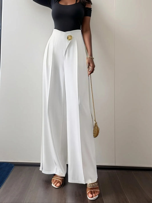 High Waist Drooping Wide Leg Pants