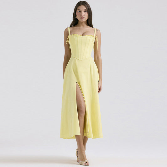 Temperament Split Sling Dress Women